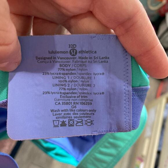 Lululemon Ta Ta Tamer II Size 32D Bali Breeze Blue - Picture 5 of 5